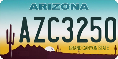 AZ license plate AZC3250