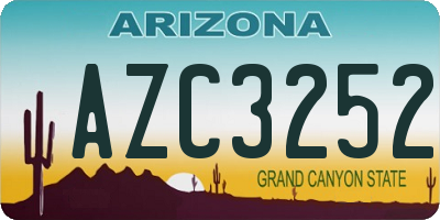 AZ license plate AZC3252