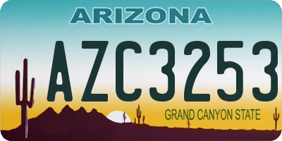 AZ license plate AZC3253