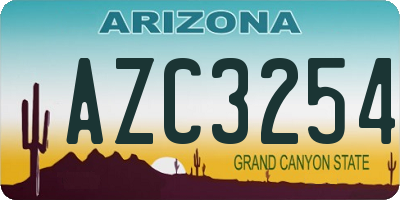 AZ license plate AZC3254