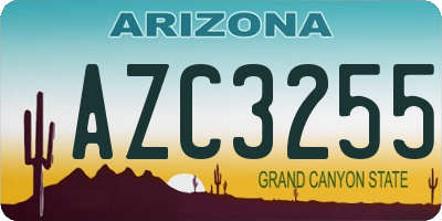 AZ license plate AZC3255