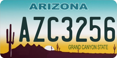 AZ license plate AZC3256