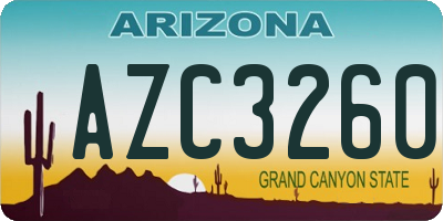 AZ license plate AZC3260