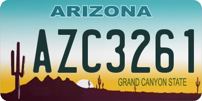 AZ license plate AZC3261
