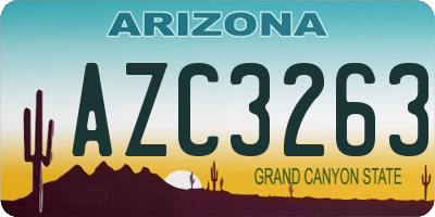 AZ license plate AZC3263