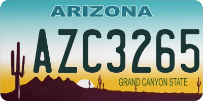 AZ license plate AZC3265