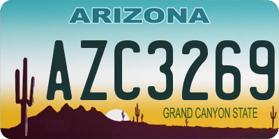 AZ license plate AZC3269