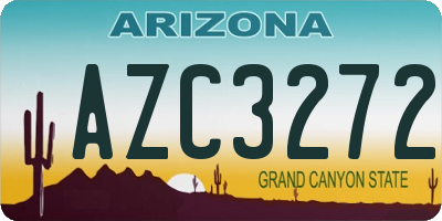AZ license plate AZC3272