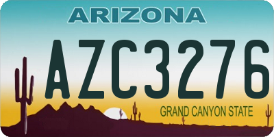 AZ license plate AZC3276