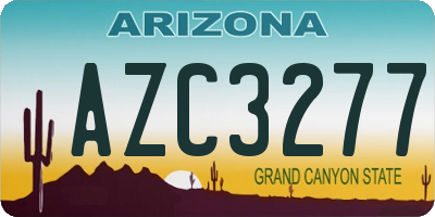 AZ license plate AZC3277