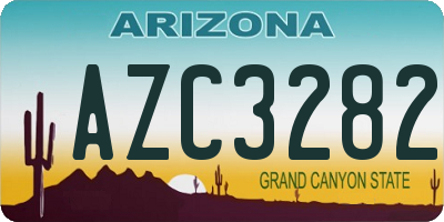 AZ license plate AZC3282