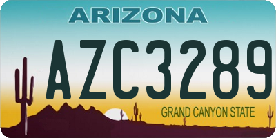 AZ license plate AZC3289