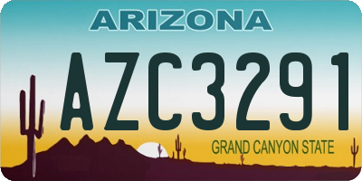 AZ license plate AZC3291