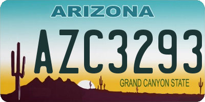 AZ license plate AZC3293
