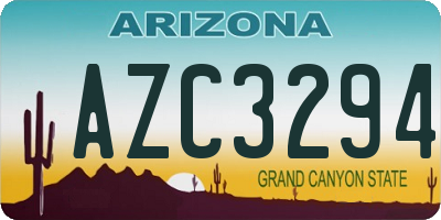 AZ license plate AZC3294