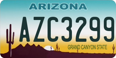 AZ license plate AZC3299