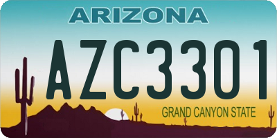 AZ license plate AZC3301