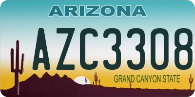 AZ license plate AZC3308