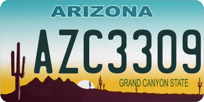 AZ license plate AZC3309