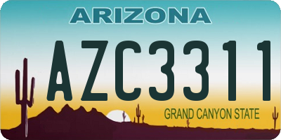 AZ license plate AZC3311