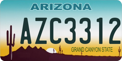 AZ license plate AZC3312
