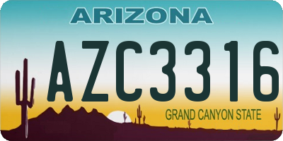 AZ license plate AZC3316