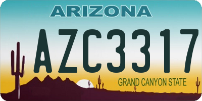 AZ license plate AZC3317