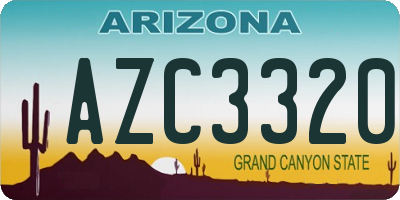 AZ license plate AZC3320