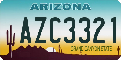 AZ license plate AZC3321