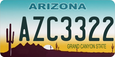 AZ license plate AZC3322