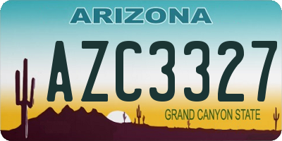 AZ license plate AZC3327