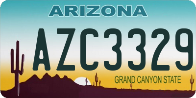 AZ license plate AZC3329