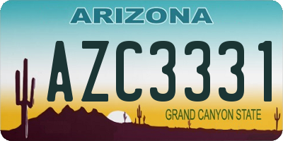 AZ license plate AZC3331