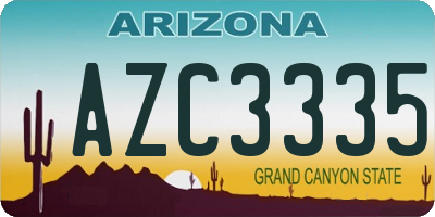 AZ license plate AZC3335