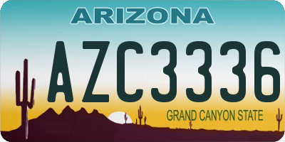 AZ license plate AZC3336