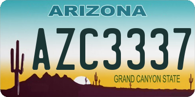 AZ license plate AZC3337