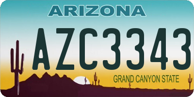 AZ license plate AZC3343
