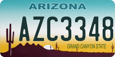 AZ license plate AZC3348