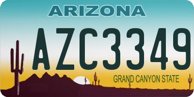 AZ license plate AZC3349