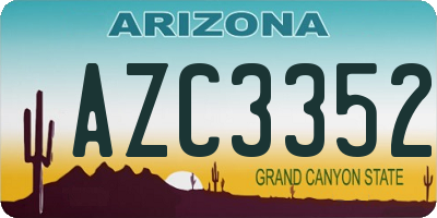 AZ license plate AZC3352