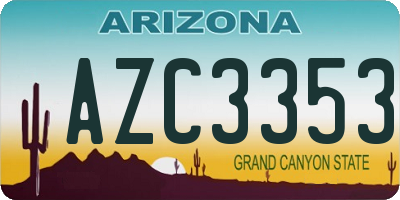 AZ license plate AZC3353