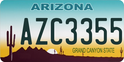 AZ license plate AZC3355