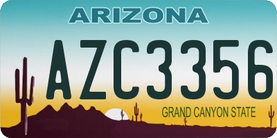 AZ license plate AZC3356