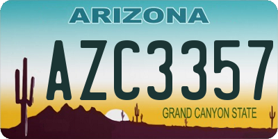 AZ license plate AZC3357