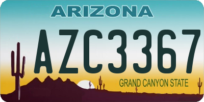 AZ license plate AZC3367