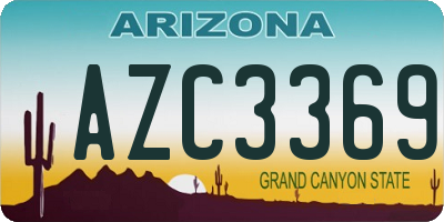 AZ license plate AZC3369