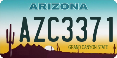 AZ license plate AZC3371