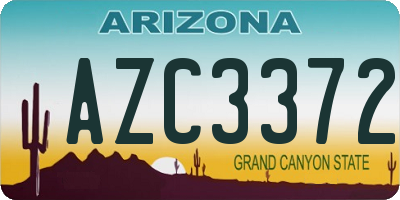 AZ license plate AZC3372