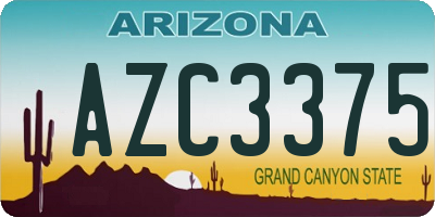 AZ license plate AZC3375