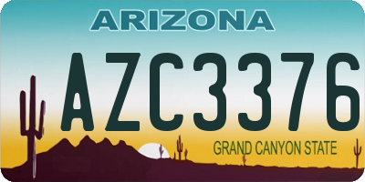 AZ license plate AZC3376